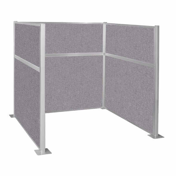 Pre-Configured Hush Panel Cubicle (U Shape) 6' x 6' Cloud Gray Fabric